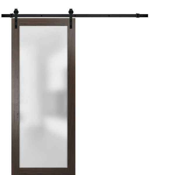 Sartodoors Lite 36x96 Planum 2102 Chocolate Ash 6.6' Rail Hangers Stops Hardware Set Modern CoreEco-Veneer PLANUM2102BD-CA-B-3696